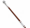 Royal Silver Handle Wooden Walking Stick (ARTICLE 017 DARK BROWN)