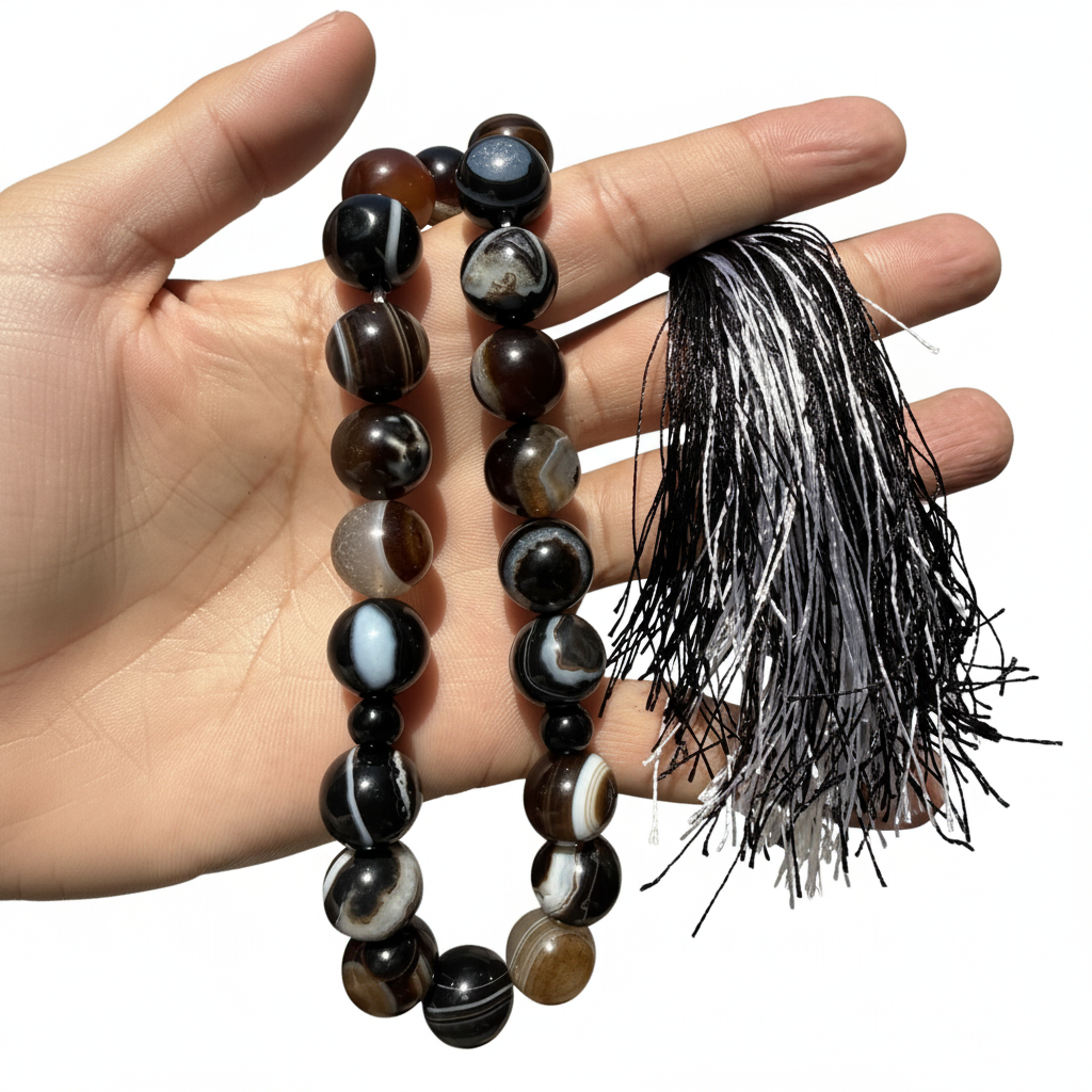 Black Tiger Eye Tasbih 14mm/ 21 Beads