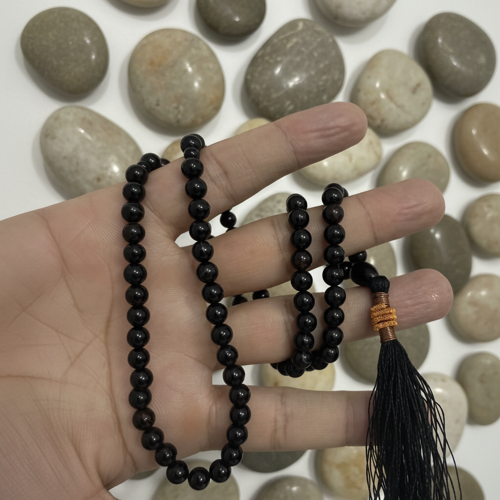 Black Aqeeq Tasbeeh 8mm/100 Beads