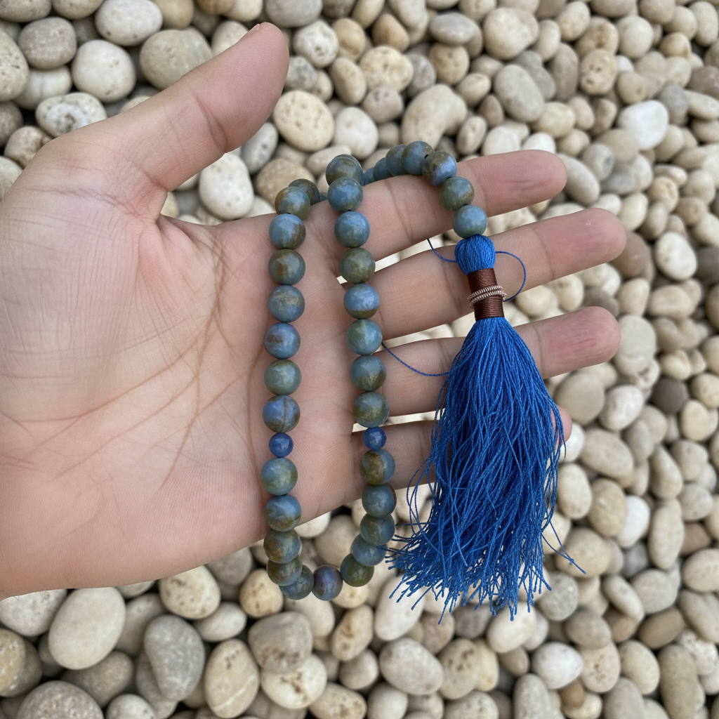 Blue Aqeeq Tasbih 10mm/33 Beads